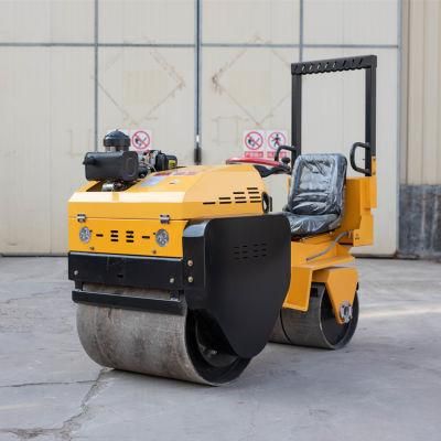 700kg Construction Machine Equipment Ride on Mini Hydraulic Double Drum Vibratory Road Roller for Sale