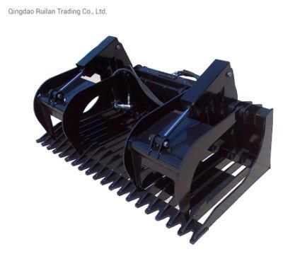 72&quot; and 84&quot; Skid Steer Grapple Bucket Attachment