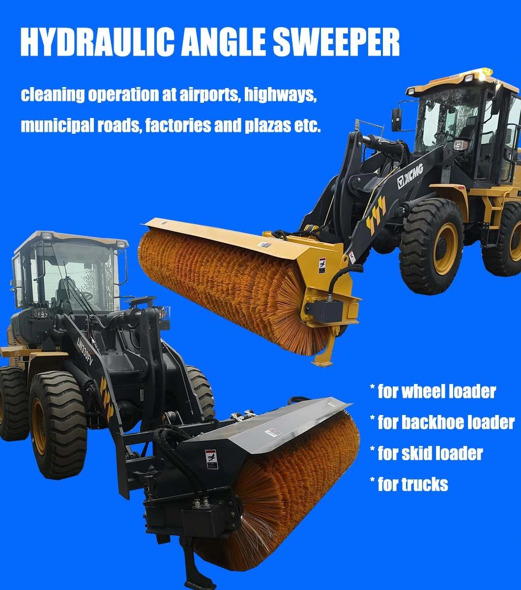 3t Wheel Loader Sweeper Angle Broom for Backhoe Loader