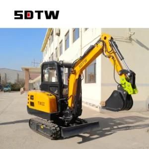 Chinese 2200kg Mini Crawler Hydraulic Excavator for Sale with Rubber or Metal Chain Track with Simple Cab