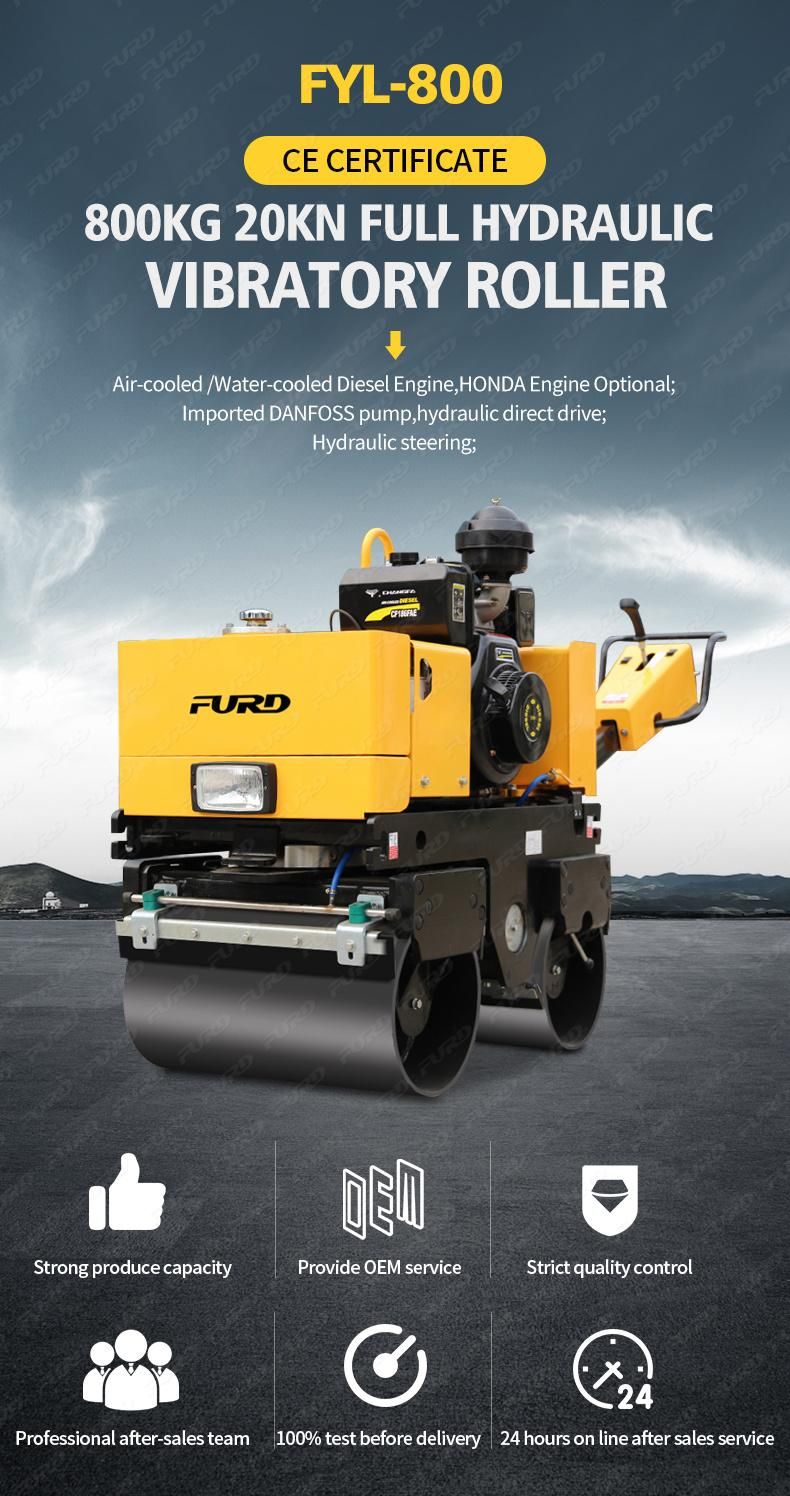 Walk Behind 800kg, 1 Ton, 2 Ton Vibratory Hand Pedestrian Roller Asphalt Road Roller