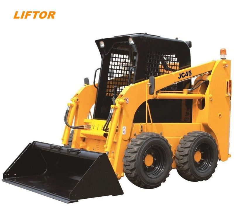 CE ISO EPA Liftor New Mini 50HP 65HP 75HP 85HP 1t 2t 3t 5t Skid Steer Loader Micro Wheel and Track Steer Skid Loader with Attachment Parts Price for Sale