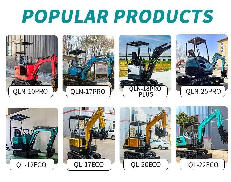 Hot Sale 1 Ton 2 Ton 1t 1.7t 2t Hydraulic Crawler Backhoe Escavator Mini Digger Micro Bagger Excavator Small Crawler Excavators