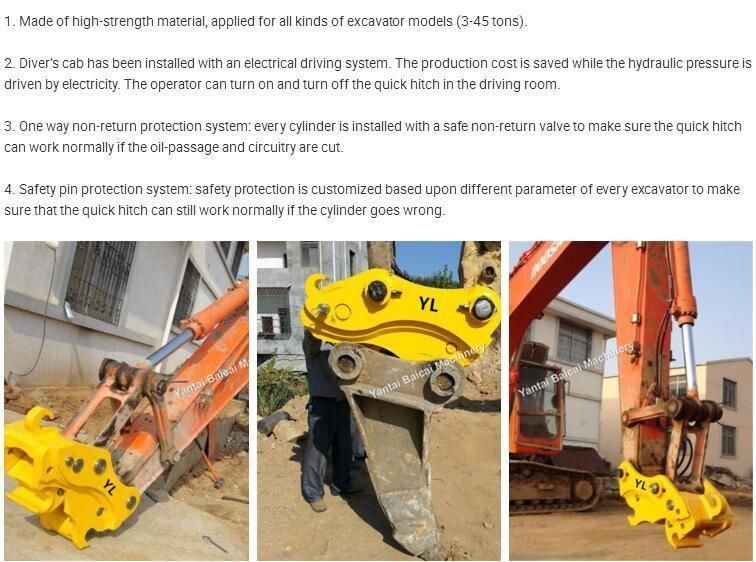 Mini Excavator Parts Attachments Quick Hitch Couplers Quick Coupler for Sale