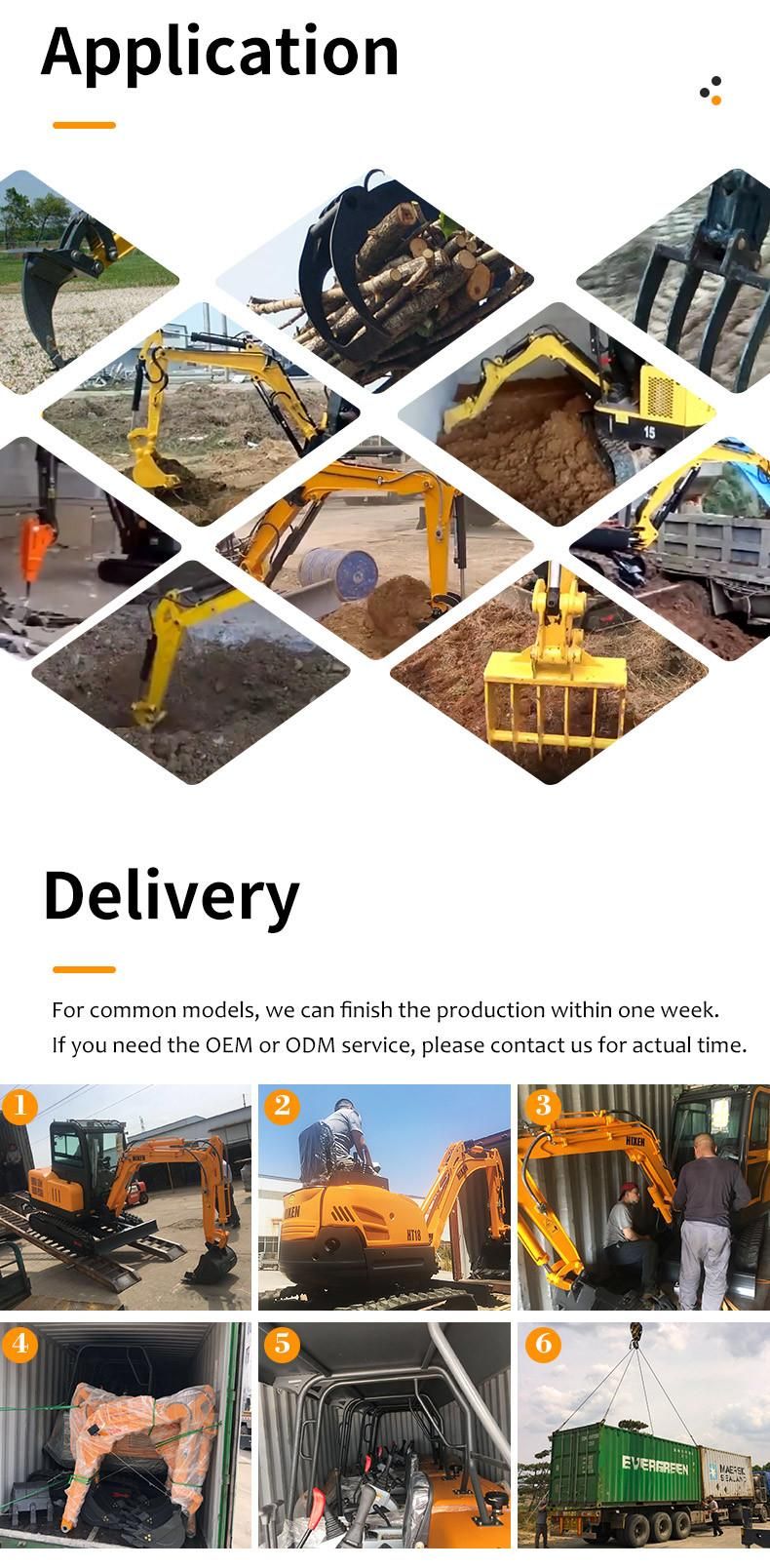 China 3 Ton Mini Digger with CE Attached Tools Such as Hammer Auger Hot Sale