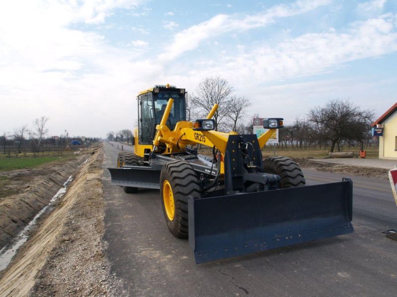 Road Construction Machinery 205/214HP Mini Grader Gr215 with Cummins Engine