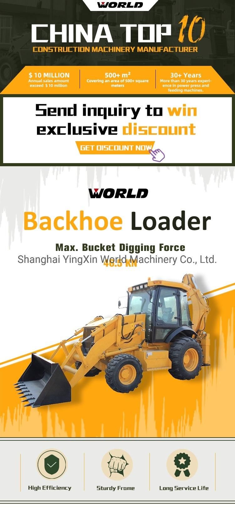 4 Wheel Drive Backhoe Loader with 1m3 Bucket (WZ30-25C)