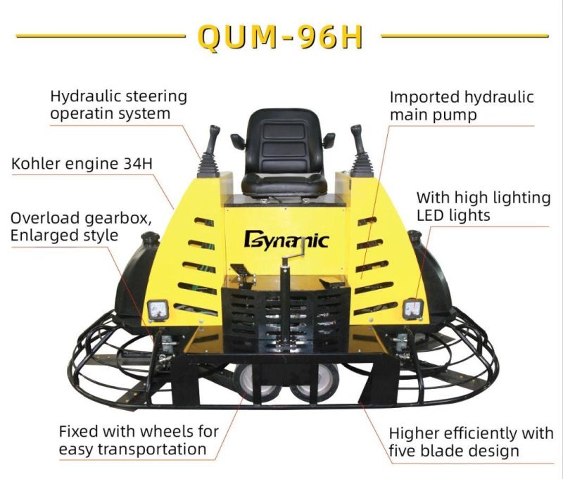 Factory Price Ride-on Hydraulic Gasoline Concrete Power Trowel (QUM-96H)