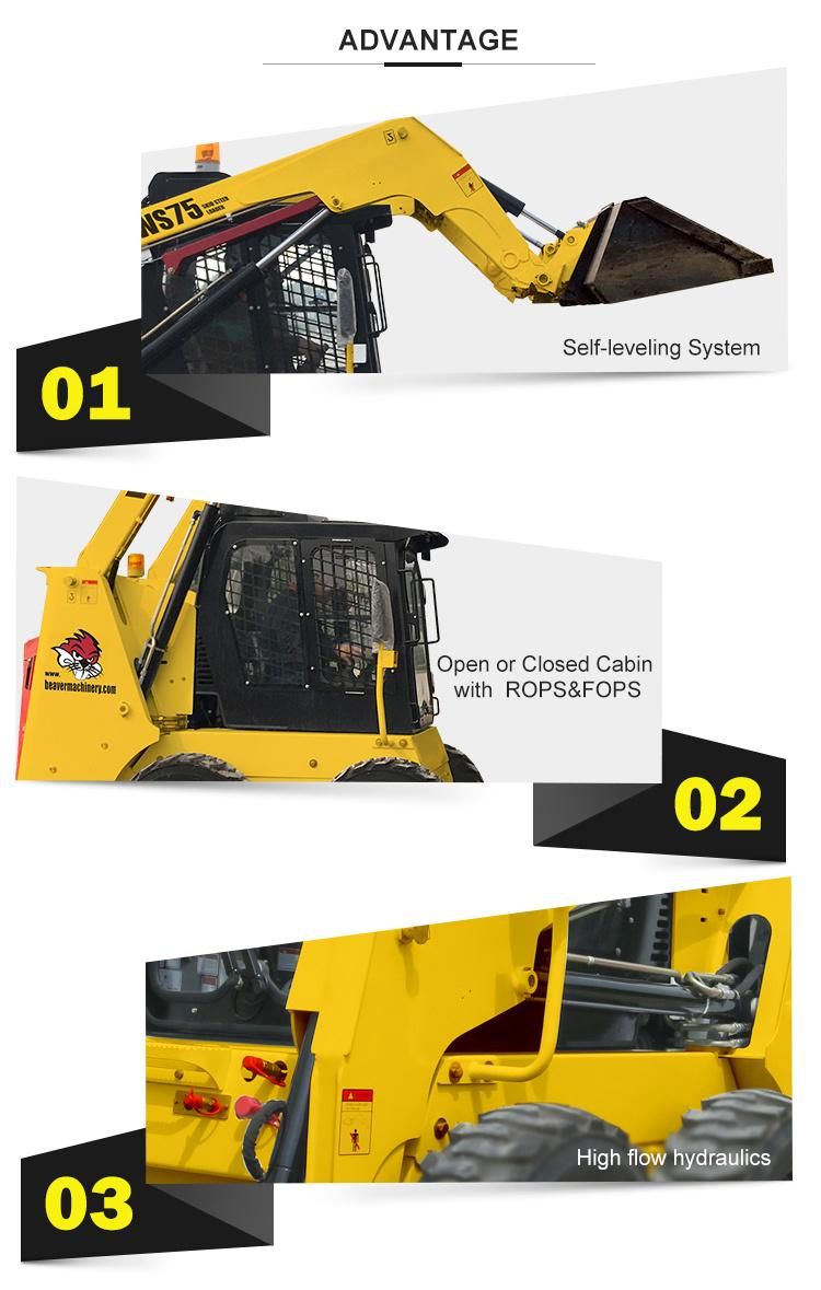 China High Quality Chinese 65HP Skid Steer Loader Ws50 for Sale