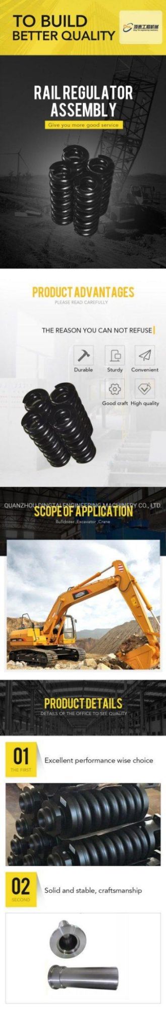 Bulldozer Undercarriage Parts Track Adjuster Recoil Spring for D3c D4d D5 D5b D5d