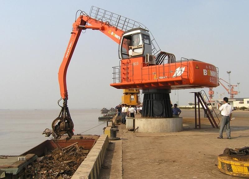 Bonny Wzd42-8c Stationary Electric Hydraulic Material Handler for Unloading Scrap Metal at Wharf From Ship Barge