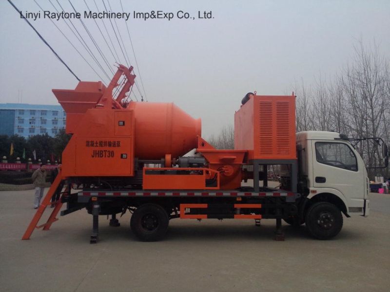 Mobile Movable Trailer Diesel Concrete Pump with Mixer