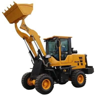 Shanding Zl20 2 Ton Small 4 Wheel Backhoe Loader for Sale Mini Wheel Small Loader