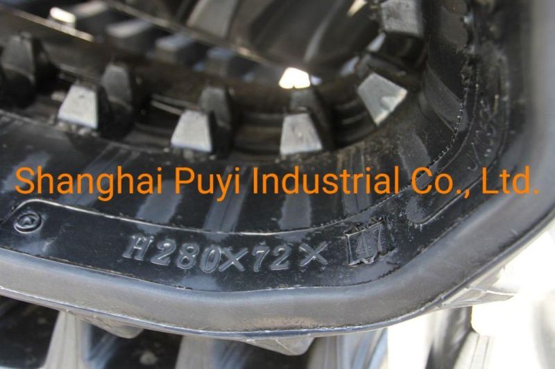 H280X72X47 Sweeding Machine Excavator Tracks High Pattern Rubber Track