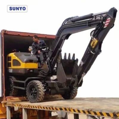 Sunyo Brand Wheel Excavator Jy50-9m Mini Excavator Is Hyraulic Excavator for Mini Digger.