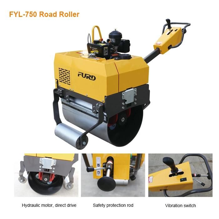 510kg Single Drum Mini Vibratory Road Roller Construction Machinery Compactor with Good Price