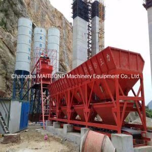 (SANLI) 100m3/H Concrete Machinery Automatic Elevator Bucket Mini Concrete Mixing Plant