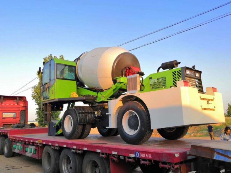 Mobile Self-Loading Concrete Mixer Truck with High Powerful Engine Automatic Feeding Mixer Machine