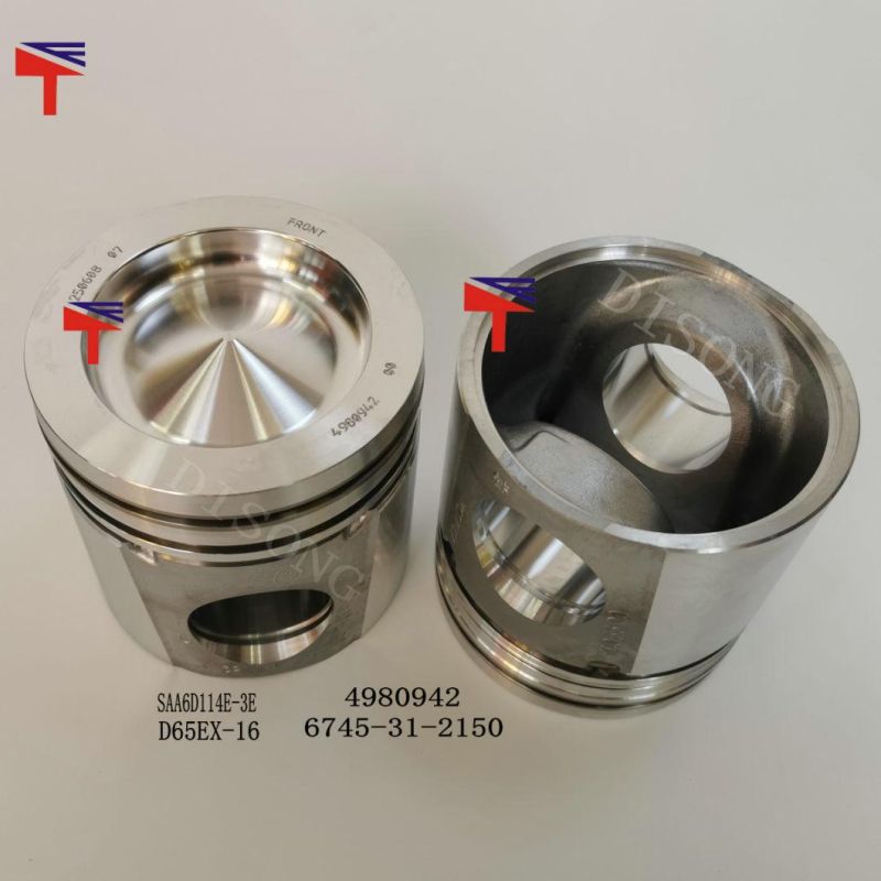 High Quality Diesel Engine Mechanical Parts Piston 6745-31-2150 for Engine Parts SAA6d114-3 Construction Bulldozer Parts D65ex-16 Generator Set