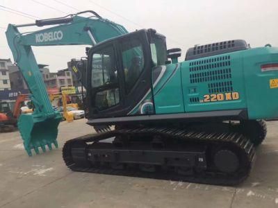 Used Kobelco Sk220 Crawler Excavator with Hydraulic Breaker Line and Hammer in Good Condition