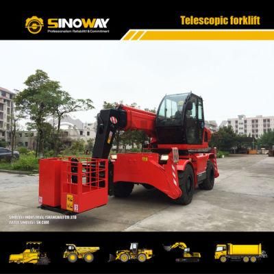 Rotary Telescopic Handler Forklift with Cummins Engine and Platform