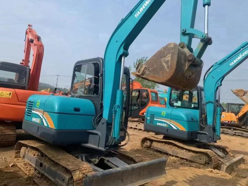 Sunward Swe60e Mining Machine Used Second Hand Hydraulic Crawler Excavator Small Digger Caterpillar Hitachi 6 Ton Construction Machinery Excavators for Sale