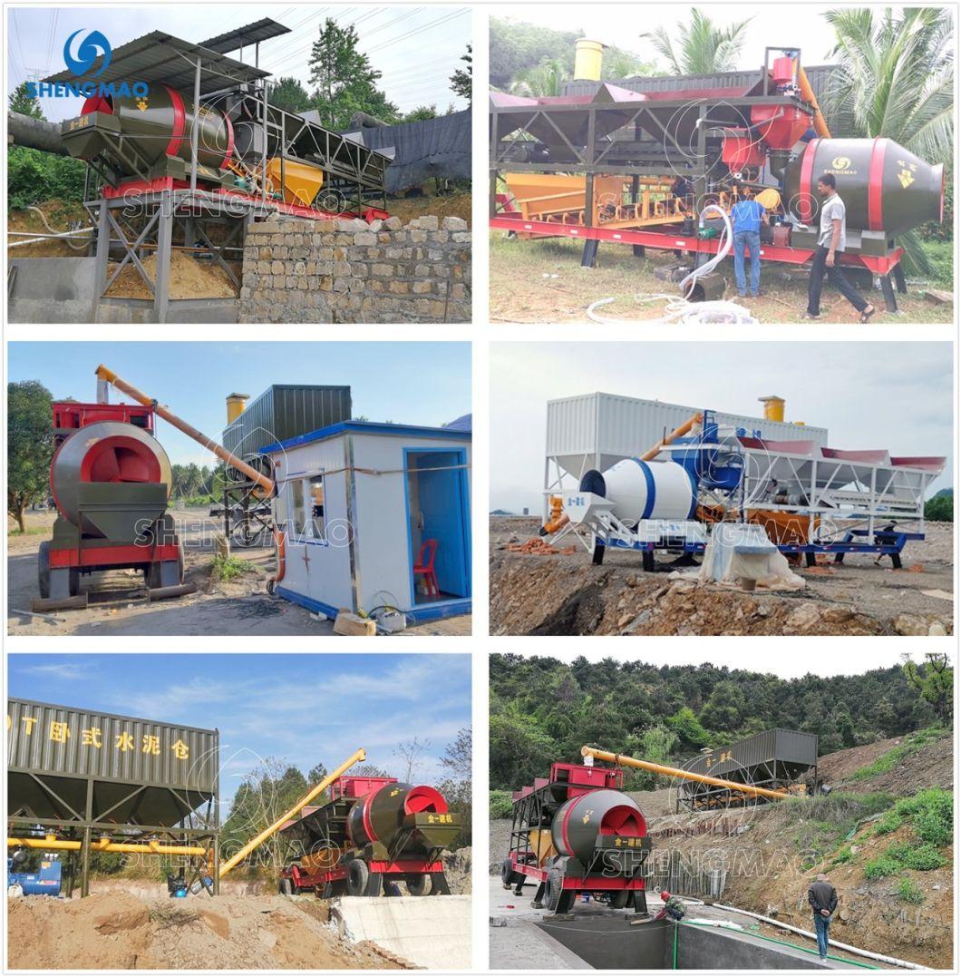 Mobile Cement Concrete Batch Mixing Plant 75m3/H for Road Construction and Building Construction