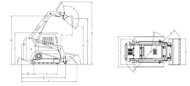 High Power Loader Crawler Skid Steer Loader with 0.6m3 Bucket