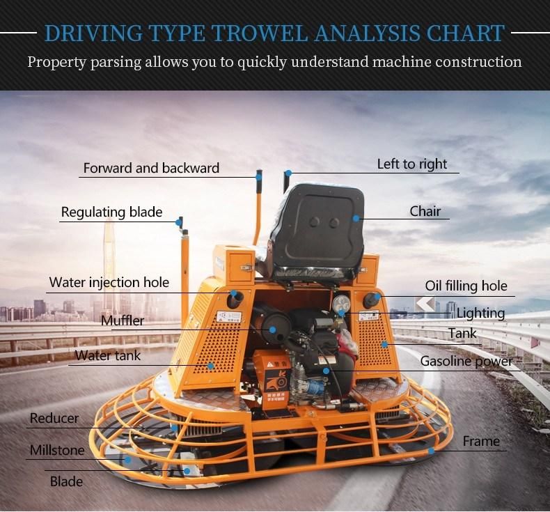 Construction Equipment Vibratory Gasoline Ride on Power Trowel