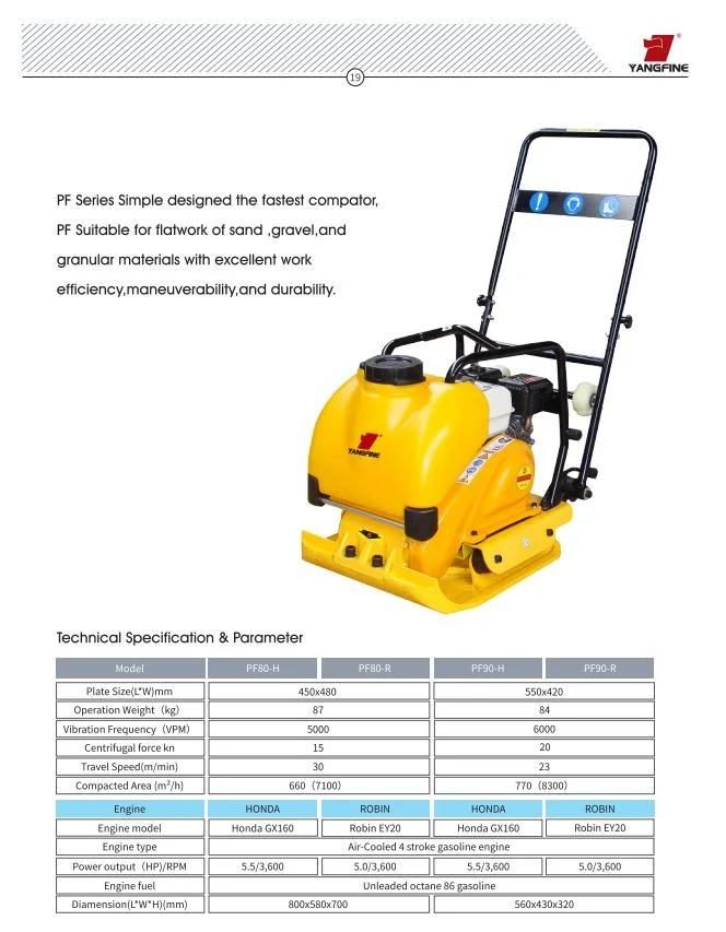 Gasoline Engine Reversible Plate Compactor CE ISO