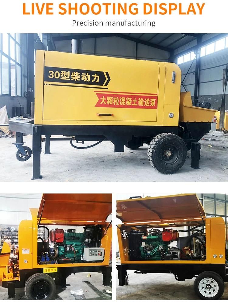 Portable Mobile Diesel Electric Trailer Mounted Mini Concrete Conveying Pumping Machine Cement Mixer Pump Discount