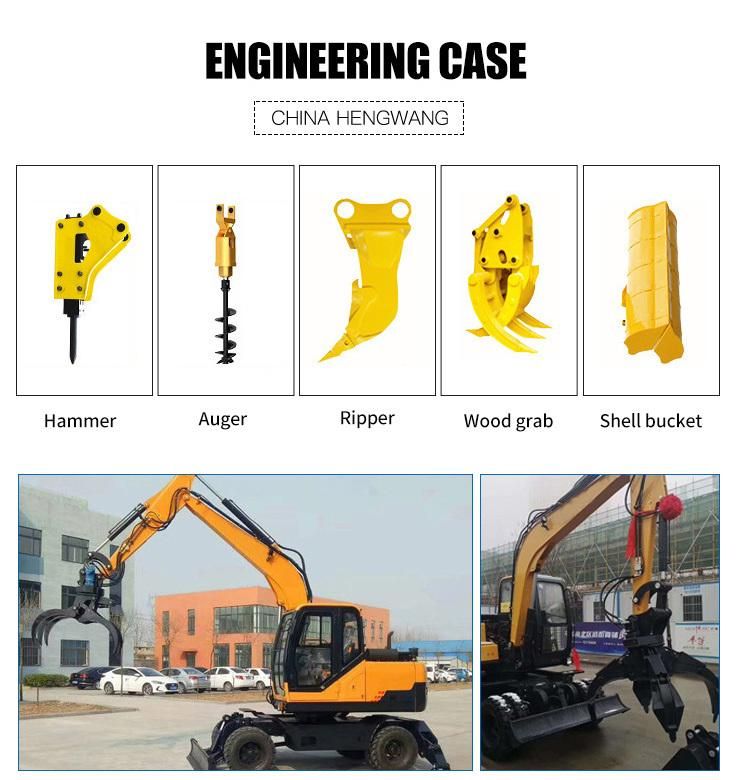8ton Construction Digger Excavator with Wheels