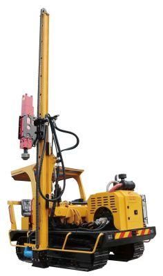 Hydraulic Pile Driver with Auger Drilling Hole for Post Installation