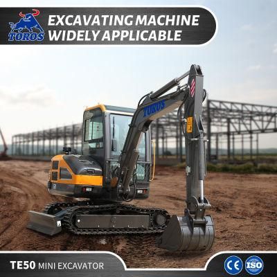 Hot-Sell 5 Ton Hydraulic Rubber Crawler Construction Mini Excavator