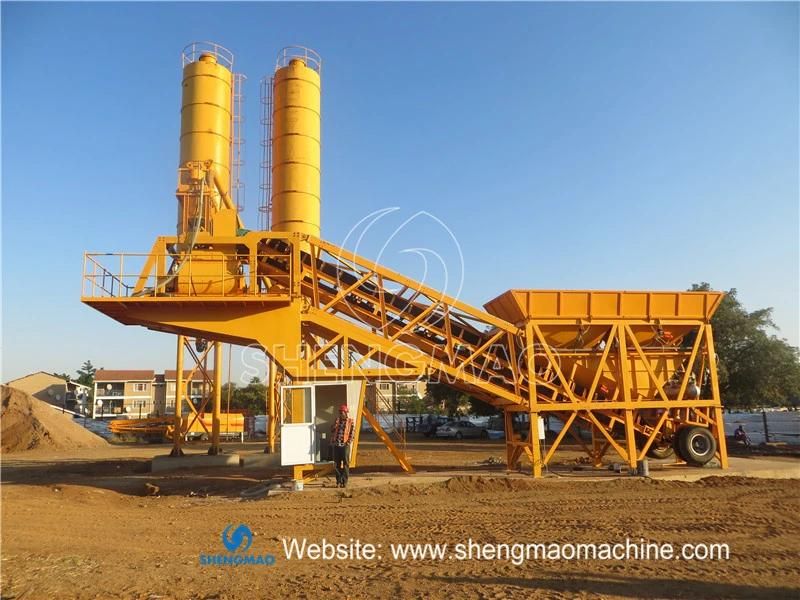 Low Cost 30m3/H Small No Foundation Mobile Concrete Batching Plant with Direct Factory Price