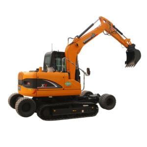 Wheel-Crawler Small Wheel Excavator Trench Digger Machine