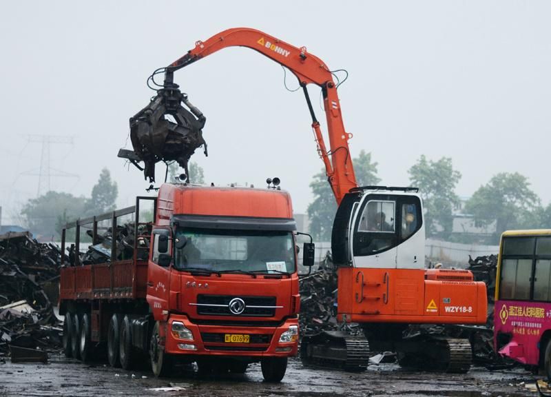 China Bonny Wzy18-8c 18 Ton Hydraulic Material Handler with Rotational Fork Type Grab