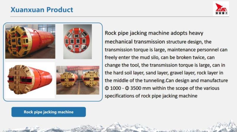 Rock Pipe Jacking Machine for Sewage Pipes for Rcp Mtbm