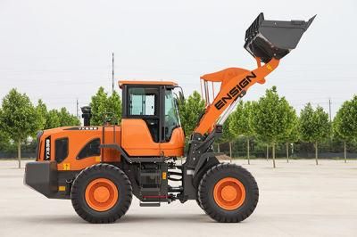 Chinese Ensign Factory Made 3 Ton Front End Wheel Loader with Electro-Hydraulic Transmisison