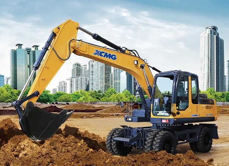 XCMG Official 15t Small Wheel Excavator Xe150wb China New Wheeled Excavators for Sale