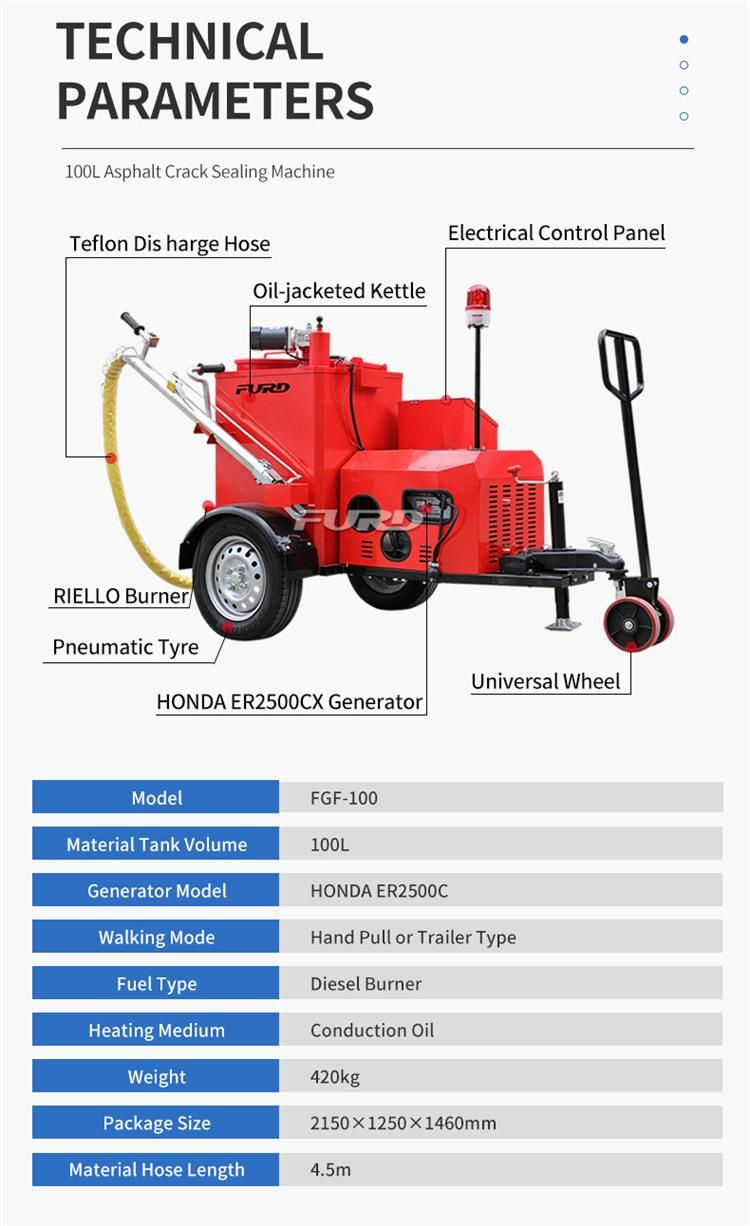 High Operating Efficiency Road Repair Asphalt Crack Sealing Machine with Good Price