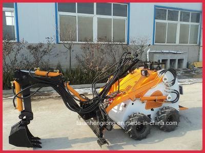 Ce Mini Skid Steer Loader with Backhoe Attachment