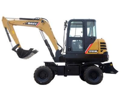 Sany Sy65W Brand Excavators for Sale Track Excavator Cost