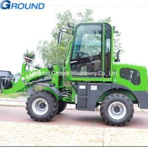 0.8ton mini wheel loader with bucket for loading sand, tranporting soil