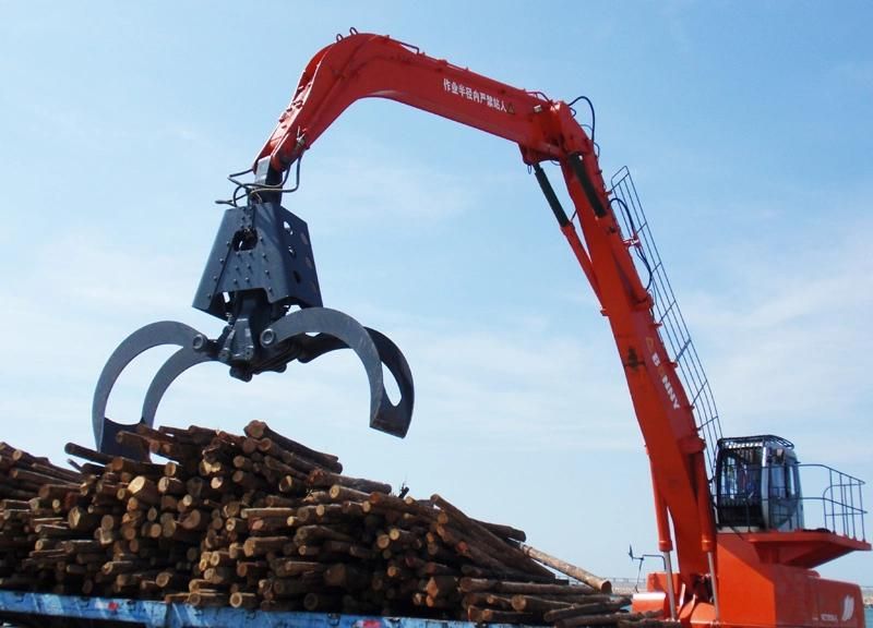 China Bonny Wzy32-8c 32 Ton Crawler Hydraulic Material Handler with Rotational Log Grab/ Timber Grab