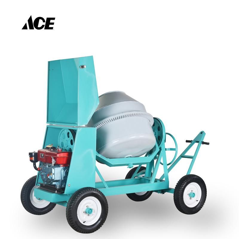 Construction Machine Diesel Engine 400L Concrete Mixer with Four Wheels