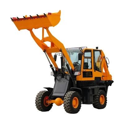 Factory Outlet Brand Wheel Drive Mini Small Hydraulic Front End Loader and Tractor Backhoe Excavator Loader 1.5t Fw150 with Side490 Engine