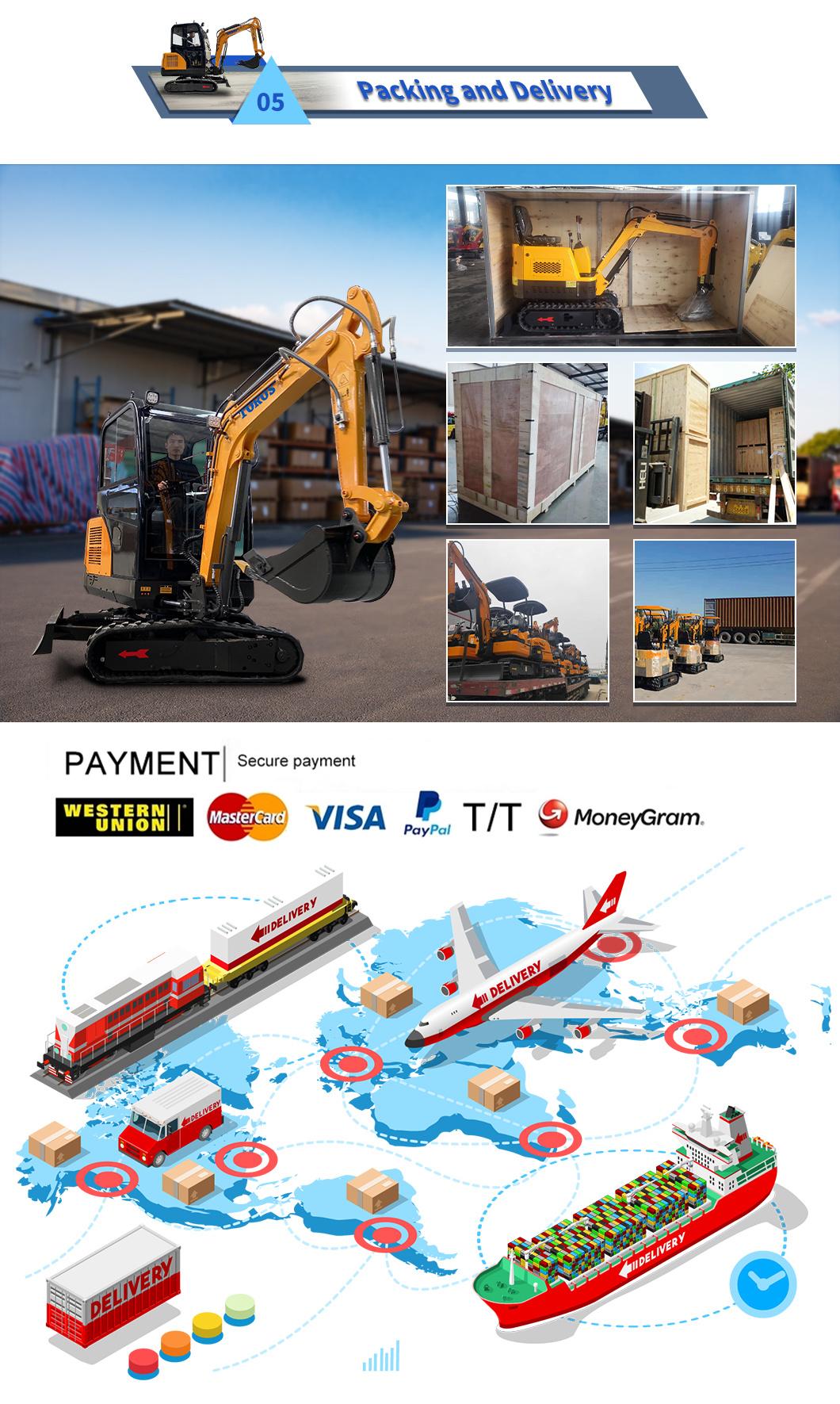 Chinese Manufacturer Wholesale Closed Cab 2.0 Ton Excavator Small Digger Euro 5 EPA 3 Ton Hydraulic Mini Excavator Price