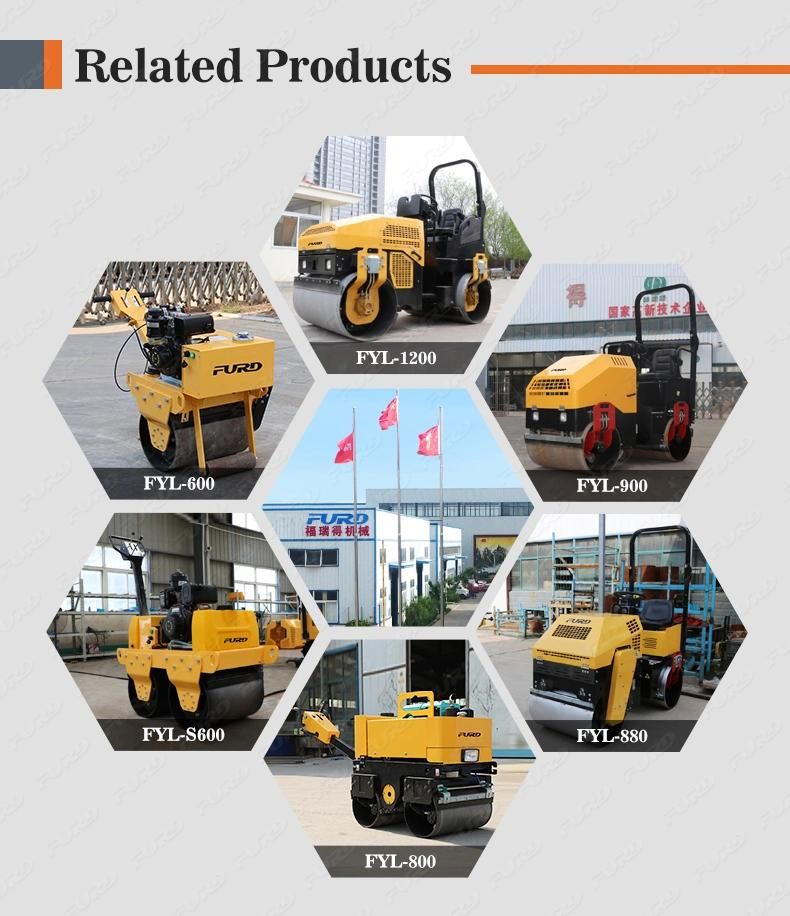 7 Ton Asphalt Road Rollers Diesel Engine Ride on Road Roller Single Drum Road Roller Fyl-D208