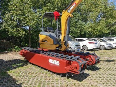 New Floating Mini Digger Swamp Buggy with Amphibious Pontoon Undercarriage for Dredging Engineering